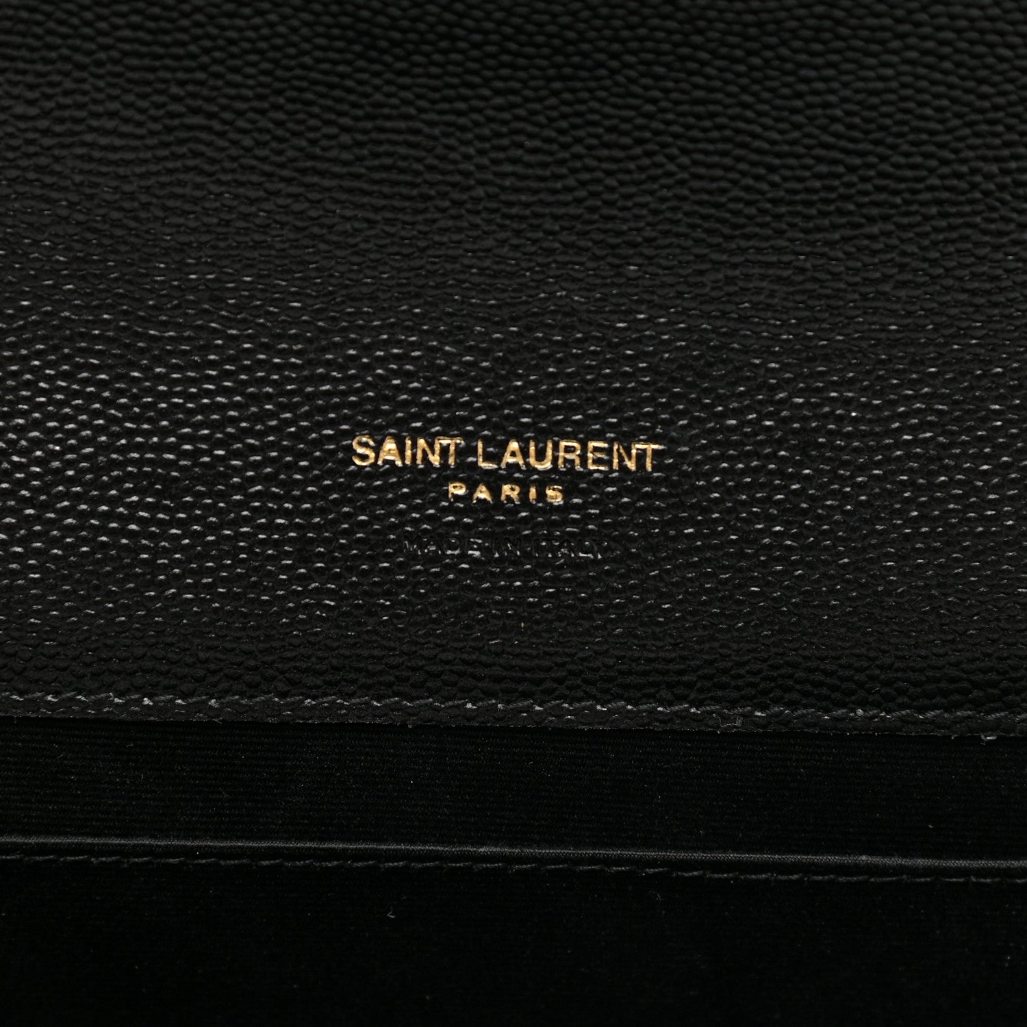 Saint Laurent Grain De Poudre Matelasse Chevron Monogram Envelope Clutch Black 6 of 9