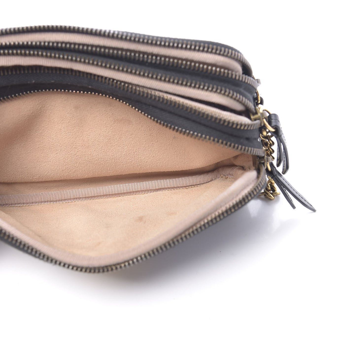 Calfskin Matelasse Mini GG Marmont Chain Crossbody Bag Black