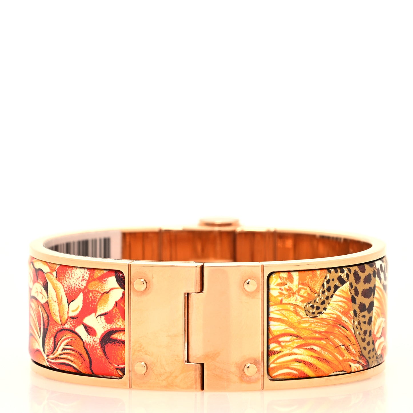 Enamel Printed Equateur Wide Hinged Bracelet L La Vie En Orange