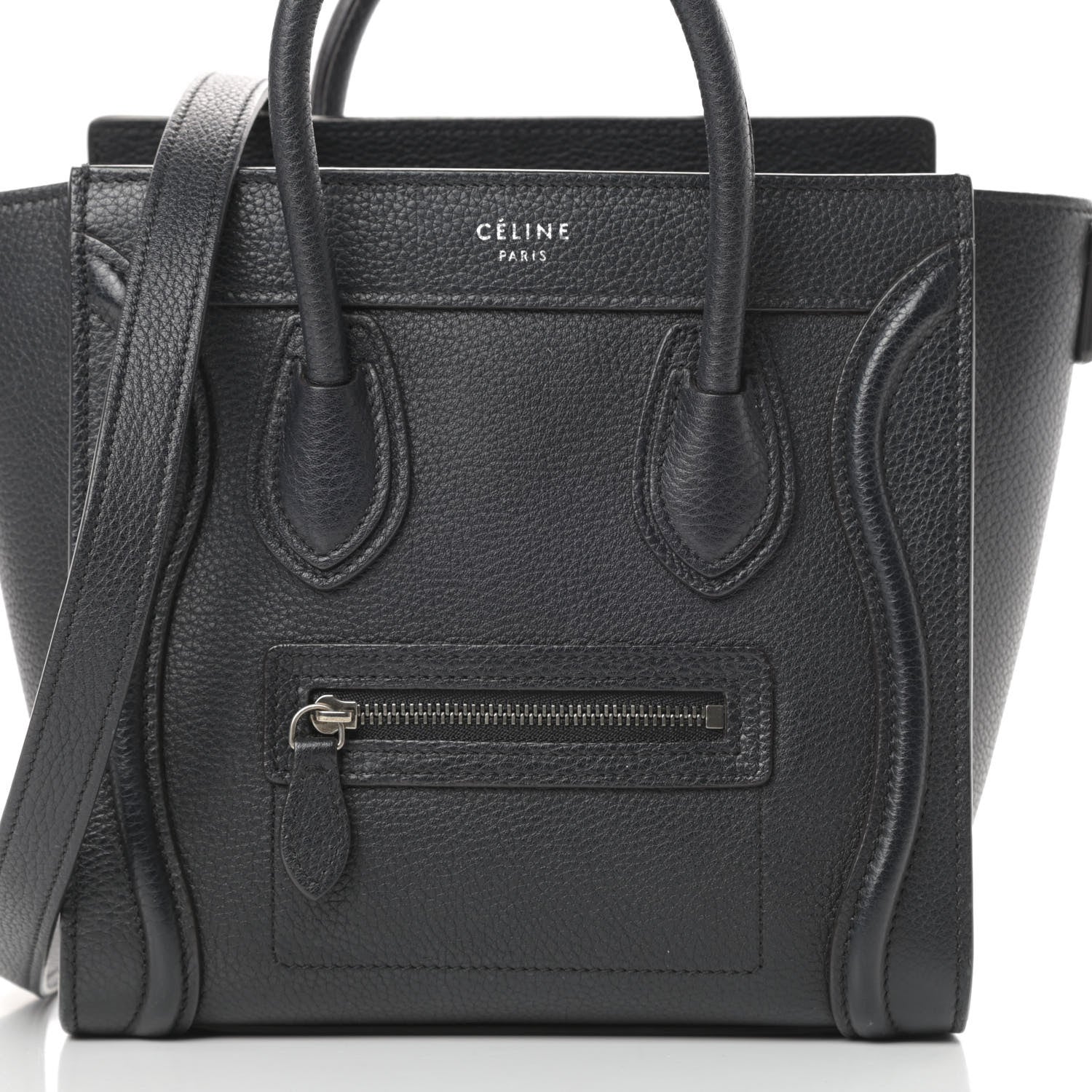 Celine Drummed Calfskin Nano Luggage Black 8 of 13