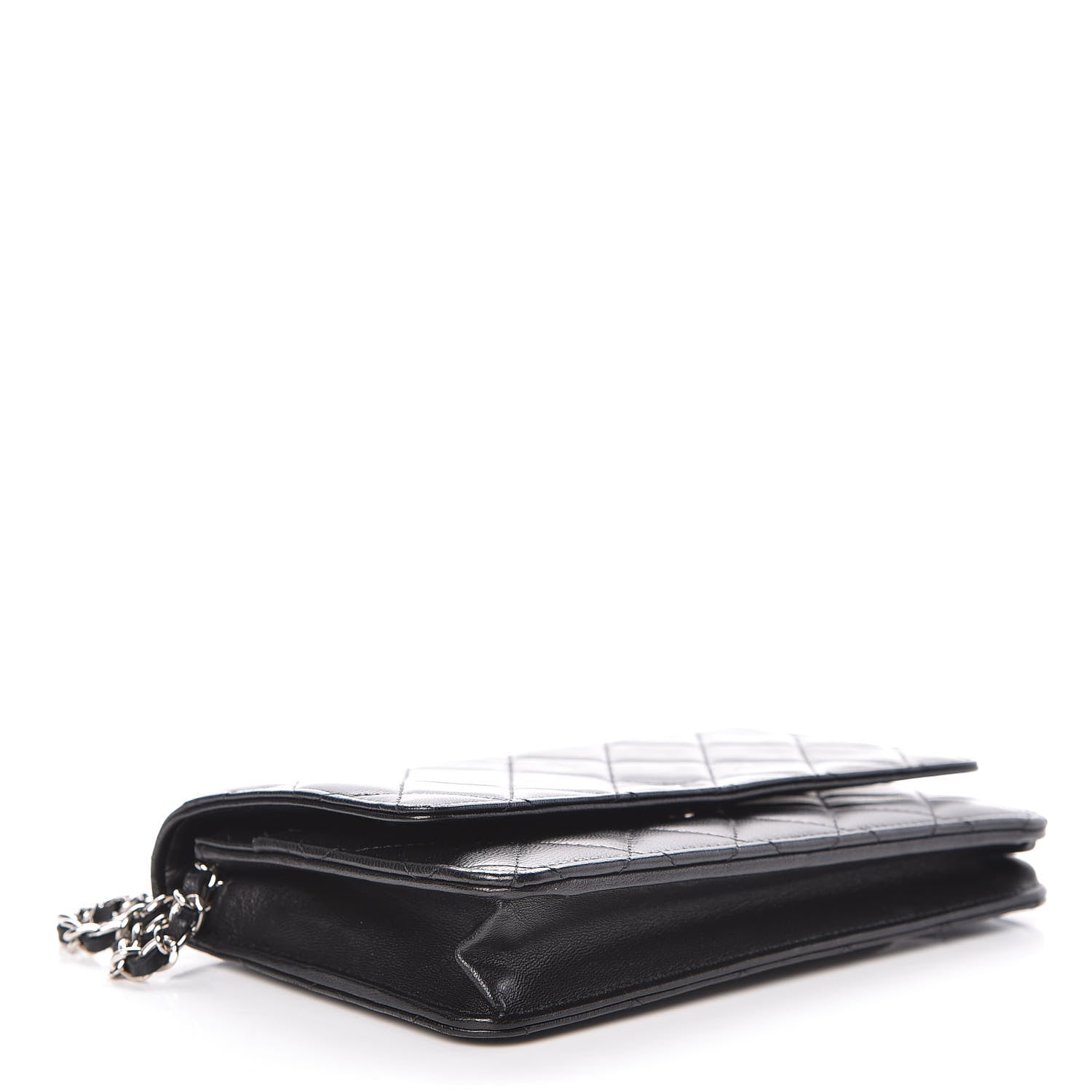 Chanel Lambskin Quilted Wallet On Chain WOC Black 4 of 12