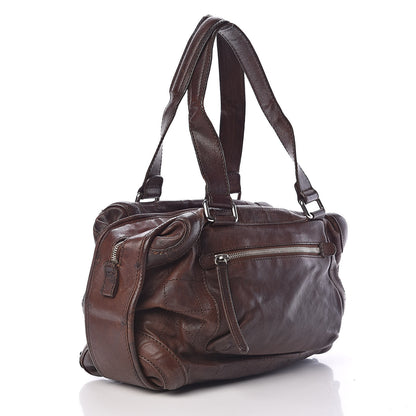 Chanel Calfskin Stitched Outdoor Ligne Bowler Brown 4 of 24