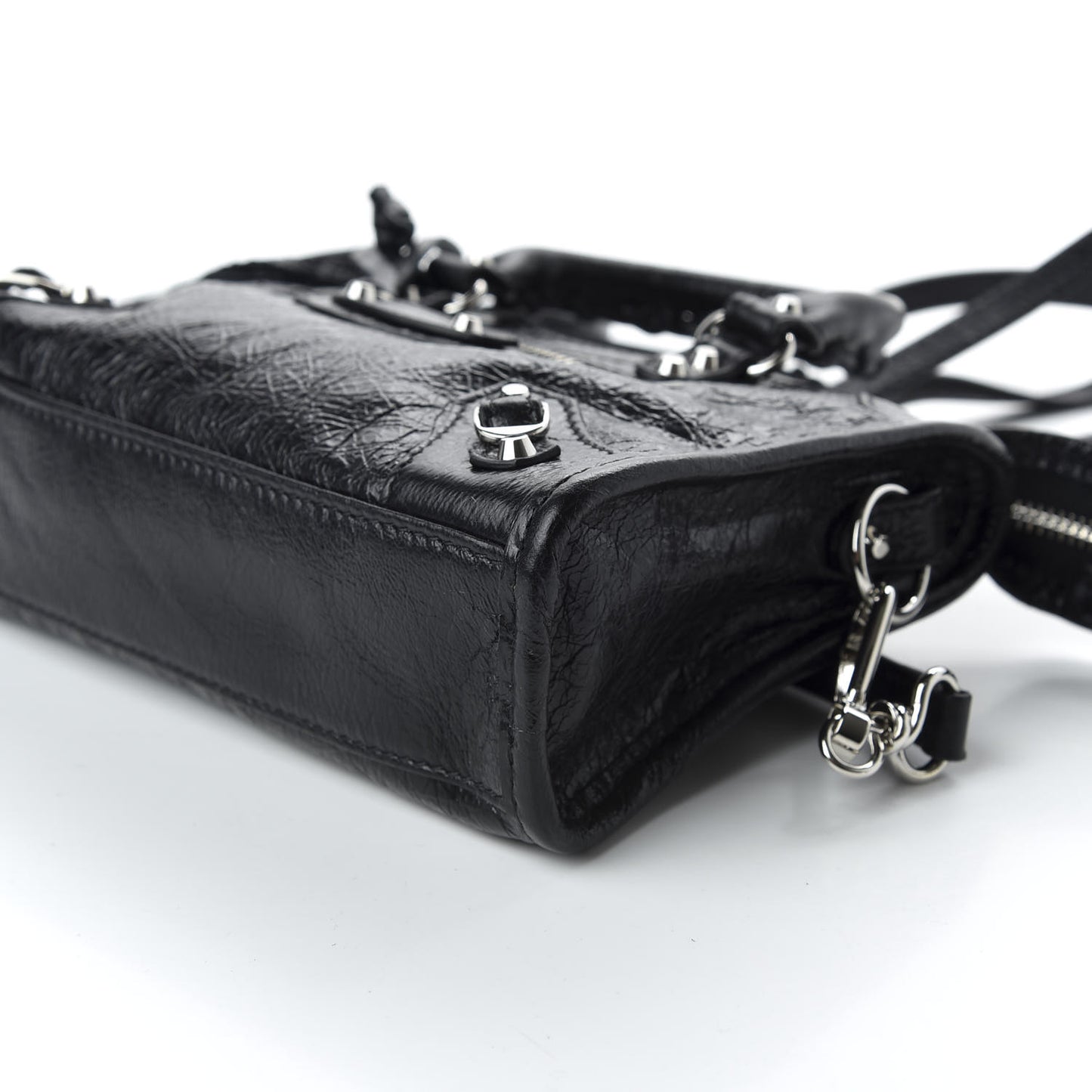Agneau Classic Silver Hardware Nano City Black