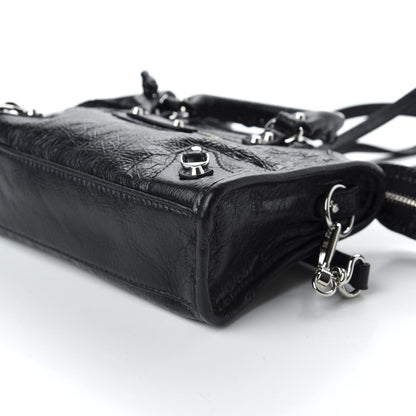 Balenciaga Agneau Classic Silver Hardware Nano City Black 9 of 10