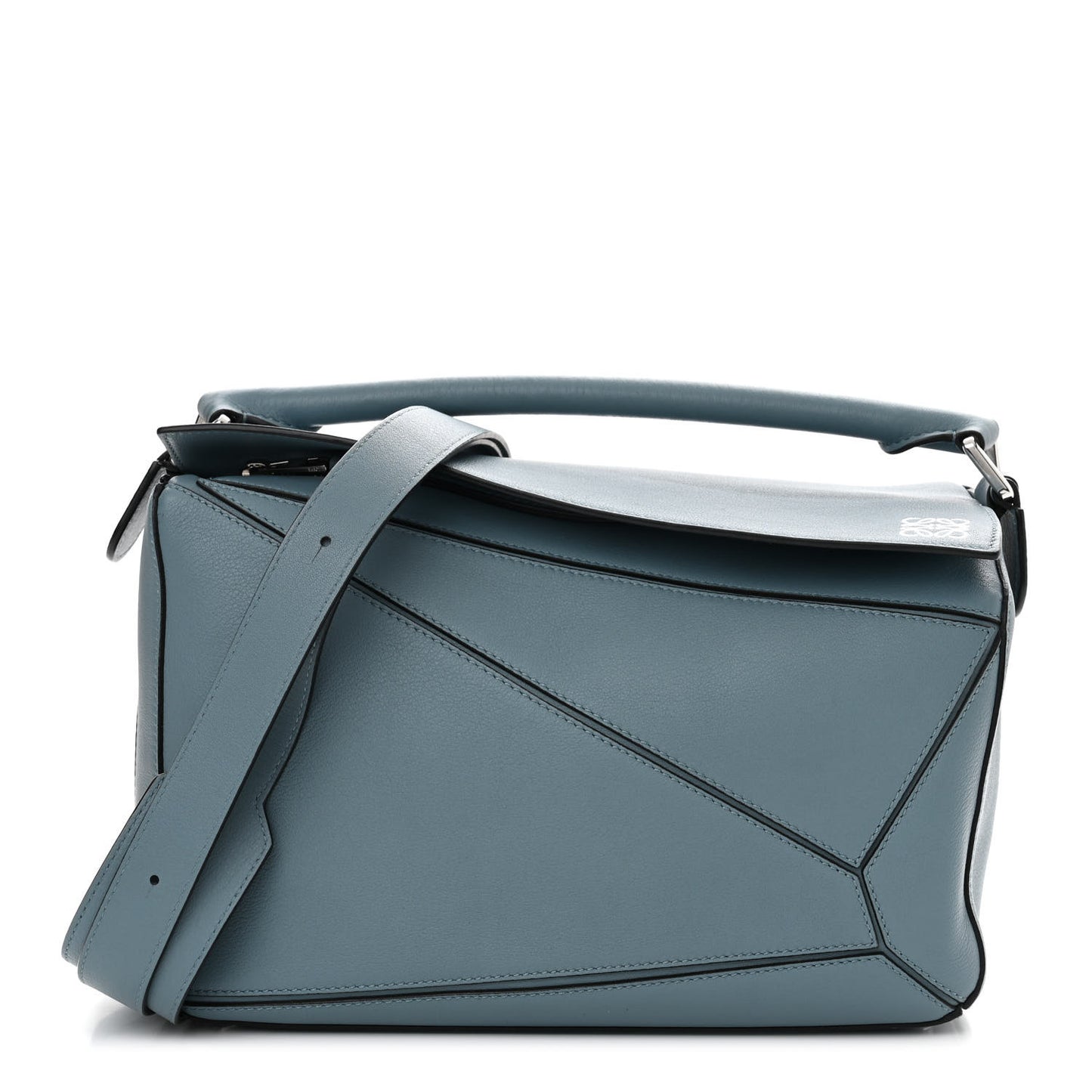 Calfskin Medium Puzzle Bag Stone Blue
