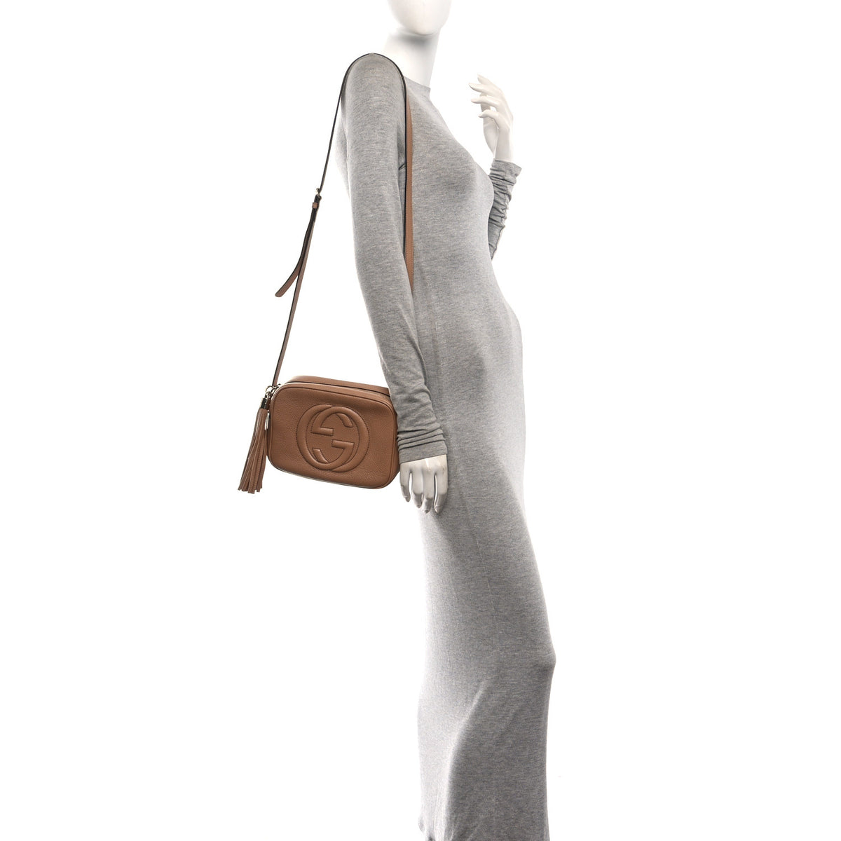 Gucci Pebbled Calfskin Small Soho Disco Bag Camelia 2 of 10