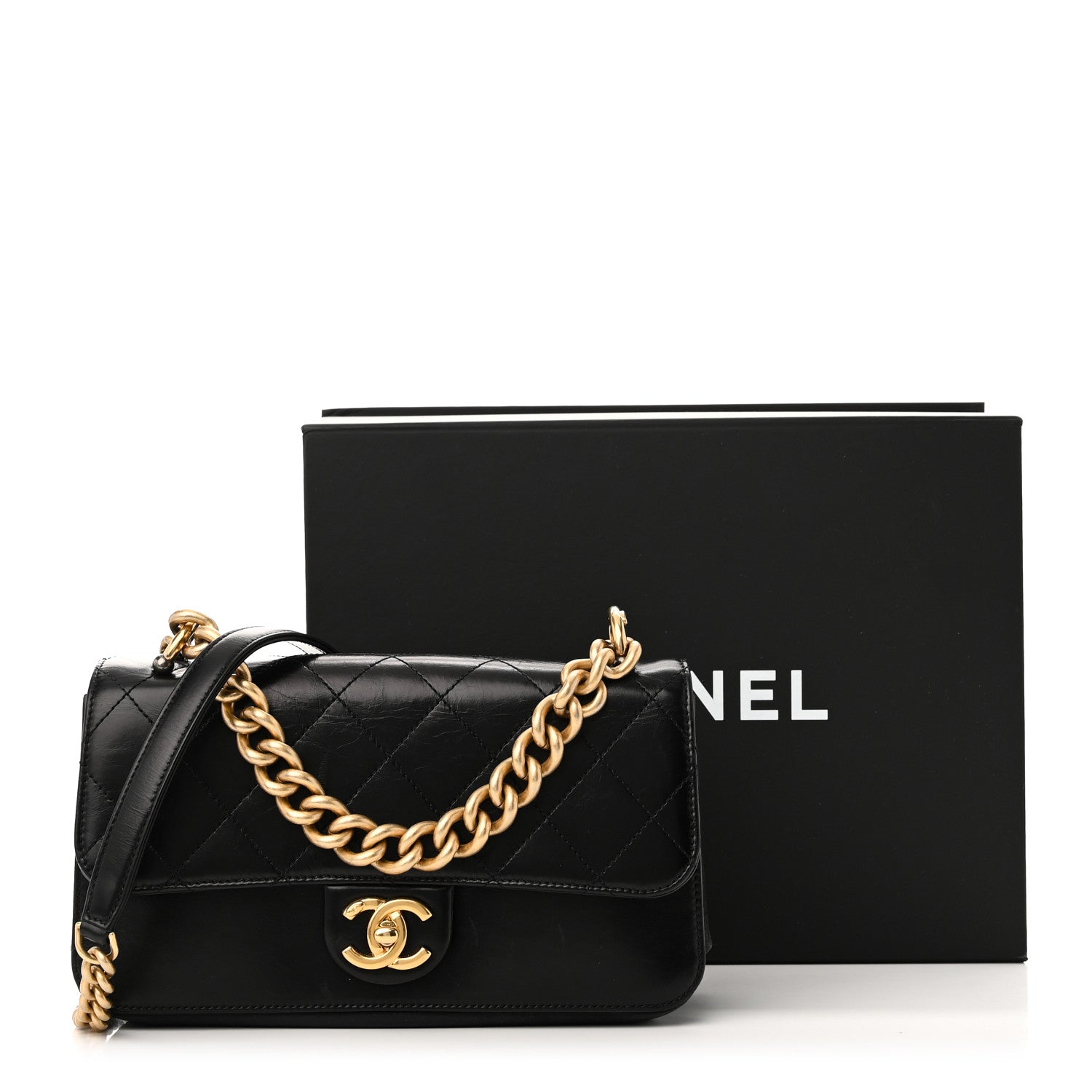 Chanel Iridescent Calfskin Quilted Small Straight Lined Flap Black 13 of 13