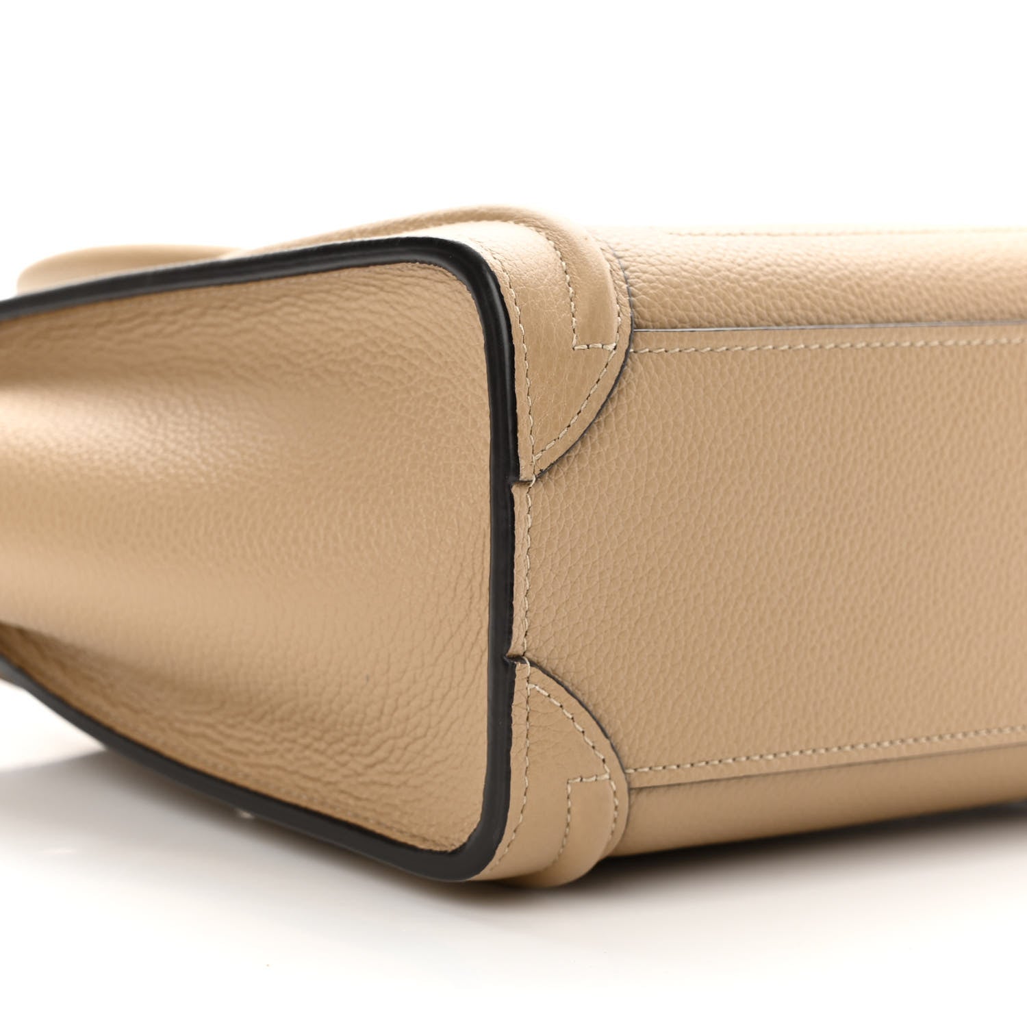 Celine Drummed Calfskin Nano Luggage Dune 10 of 12