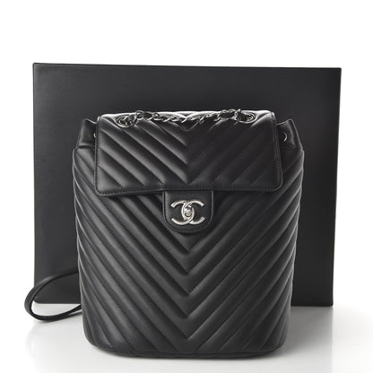 Chanel Calfskin Chevron Quilted Small Urban Spirit Backpack Black 10 of 10