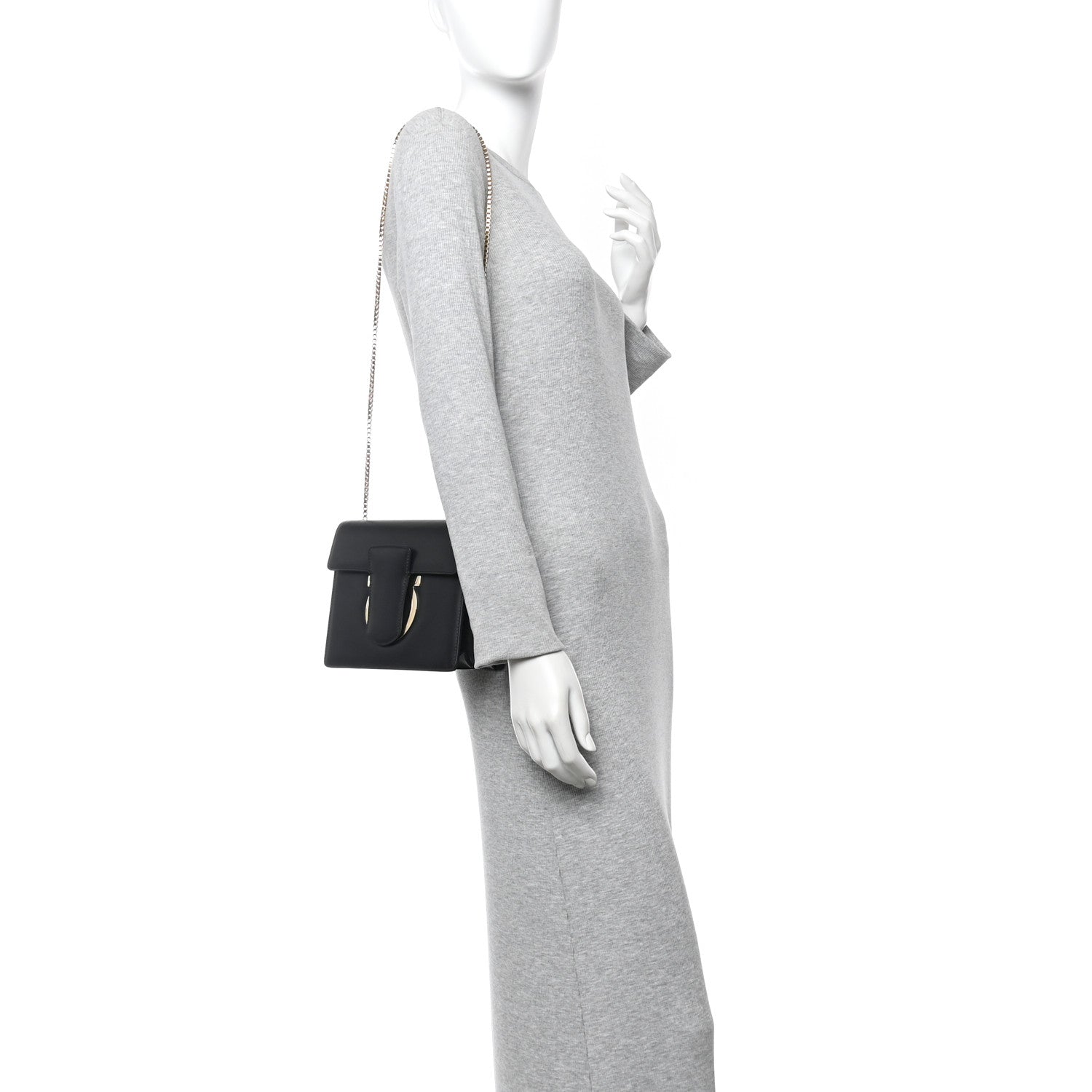 Salvatore Ferragamo Calfskin Thalia Flap Shoulder Bag Black 2 of 11