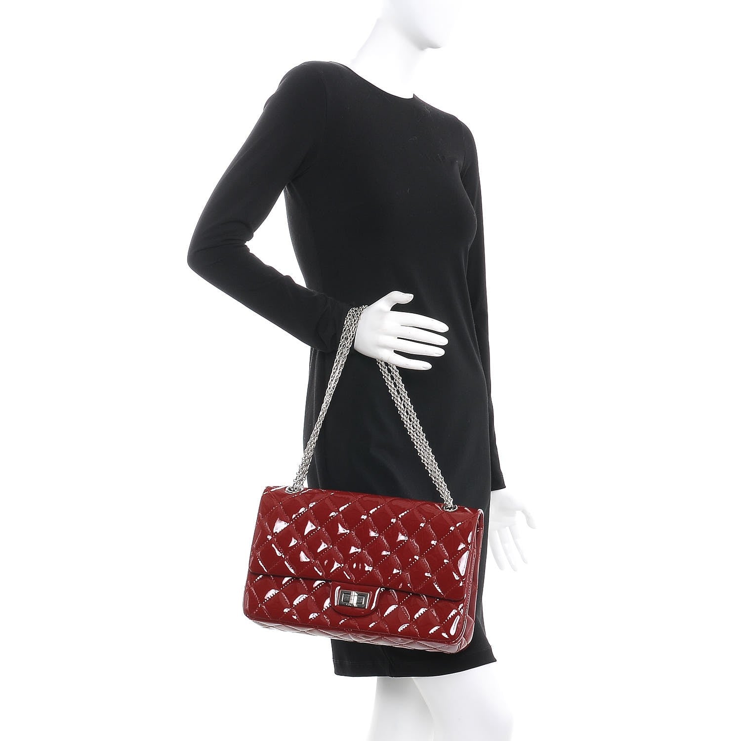 Chanel Patent Quilted 2.55 Reissue 227 Flap Red 3 of 8