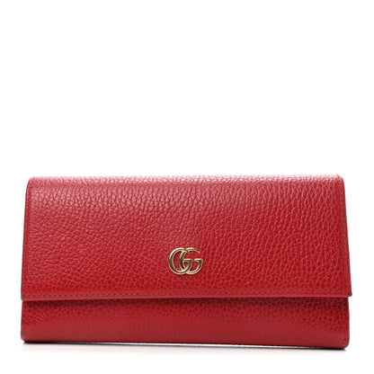Gucci Dollar Calfskin GG Marmont Continental Wallet Hibiscus Red 1 of 4