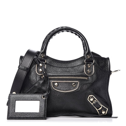 Balenciaga Chevre Gold Metallic Edge Hardware Mini City Black 1 of 9