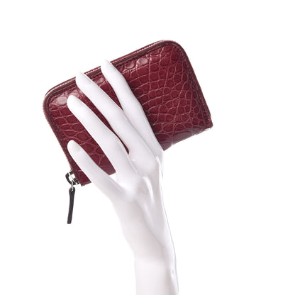 Gucci Crocodile Zip Around Card Case Cherry Gloss 2 of 8
