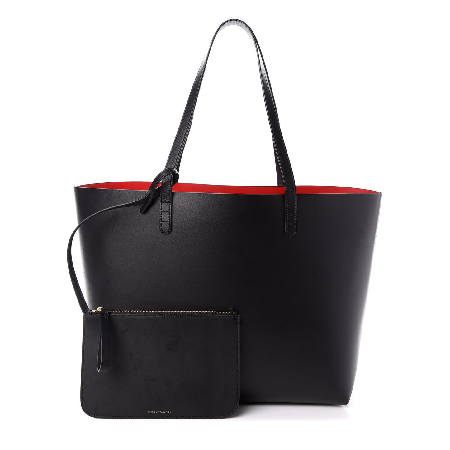 Calfskin Large Shopping Tote Black Flamma