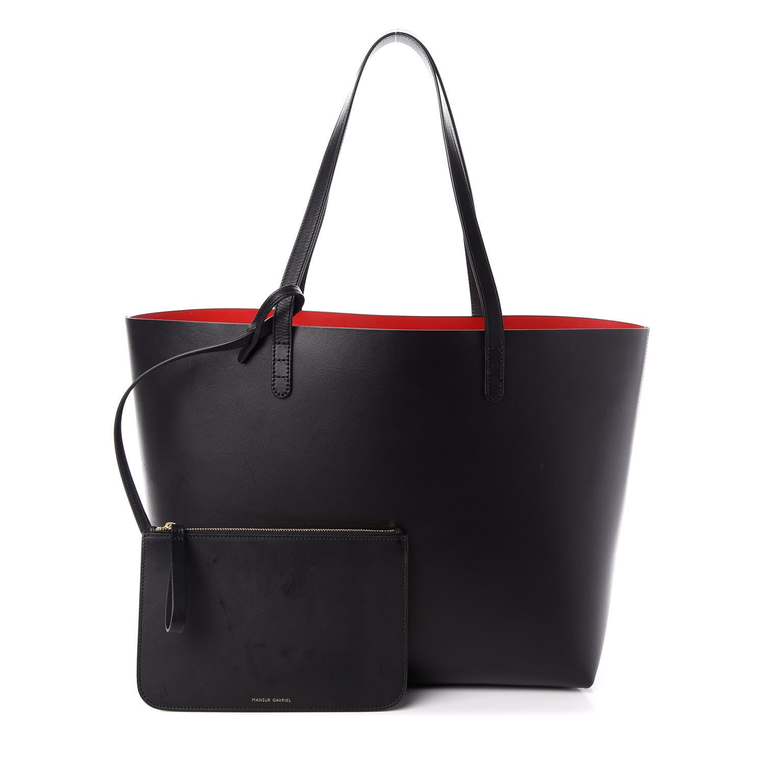 Mansur Gavriel Calfskin Large Shopping Tote Black Flamma 1 of 9