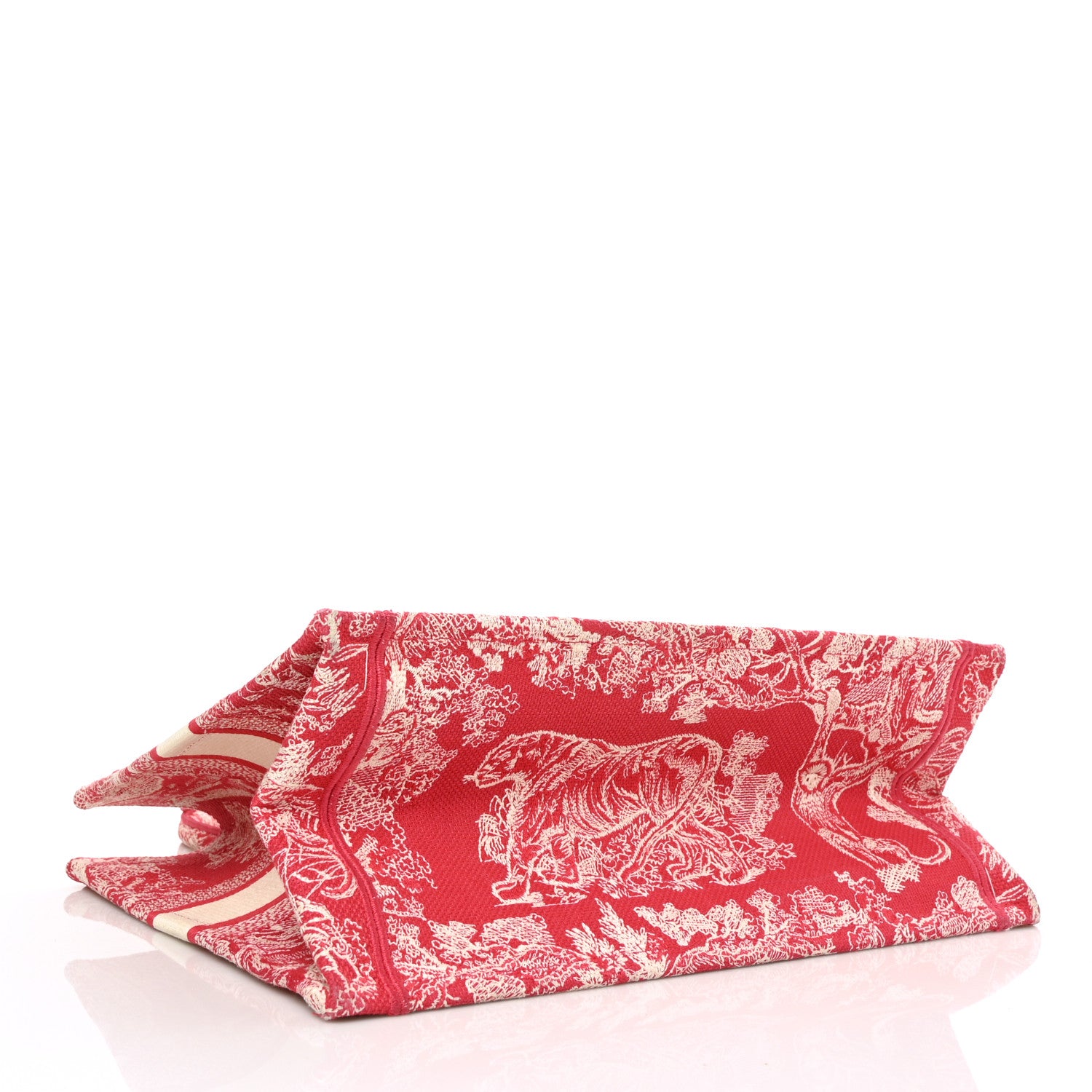 Christian Dior Canvas Embroidered Medium Dioriviera Toile De Jouy Book Tote Raspberry 3 of 6