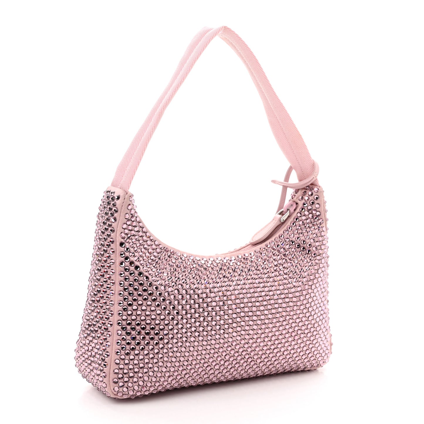 Satin Crystal Mini Re-Edition 2000 Bag Alabastro