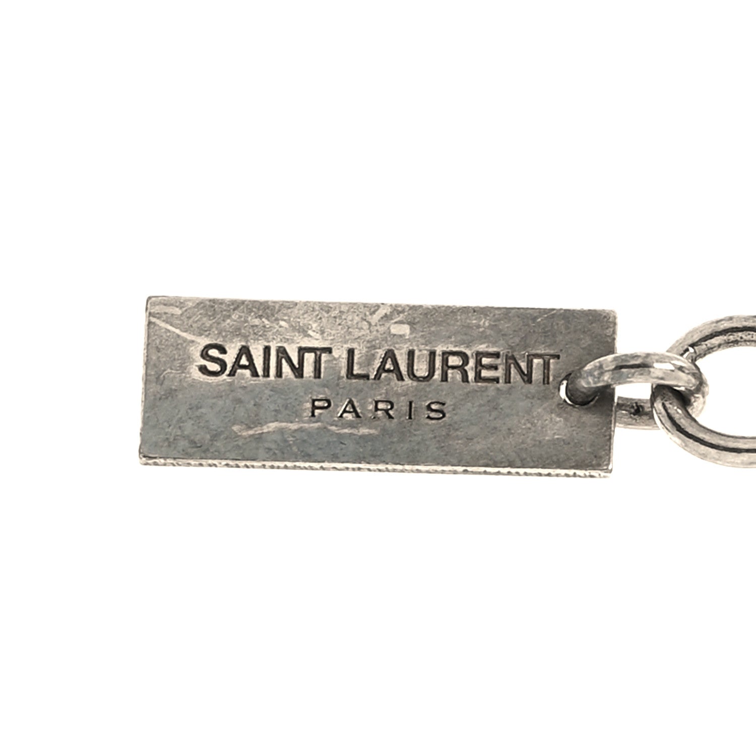 Saint Laurent Crystal Link Necklace Silver 5 of 6
