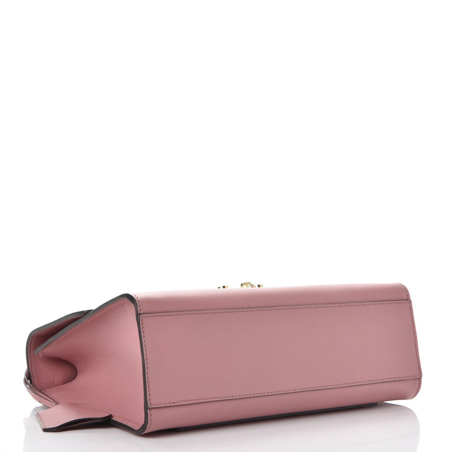 Moon Calfskin Medium Padlock Shoulder Bag Carmine Rose
