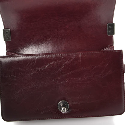 Chanel Glazed Calfskin Quilted Small Boy Chained Flap Burgundy 8 of 8