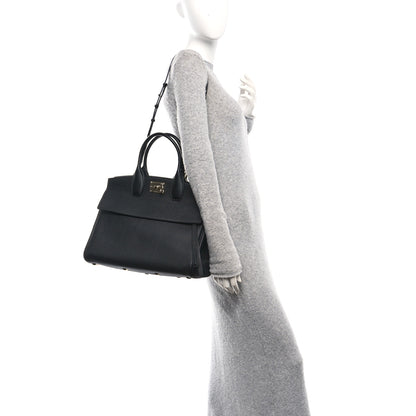 Salvatore Ferragamo Calfskin Large Studio Bag Black 2 of 10