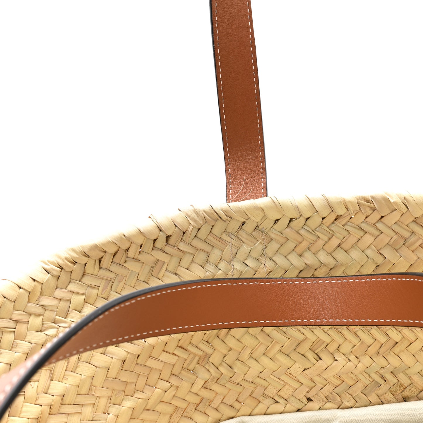 Raffia Basket Tote Bag Natural Tan Orange