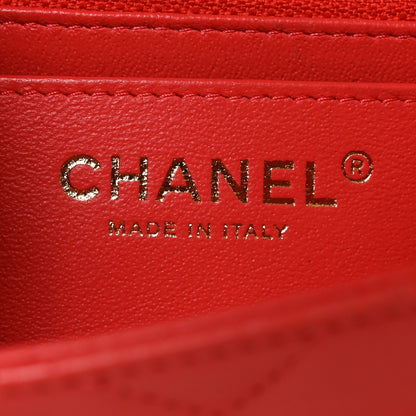 Chanel Lambskin Quilted Mini Square Flap Orange 6 of 10