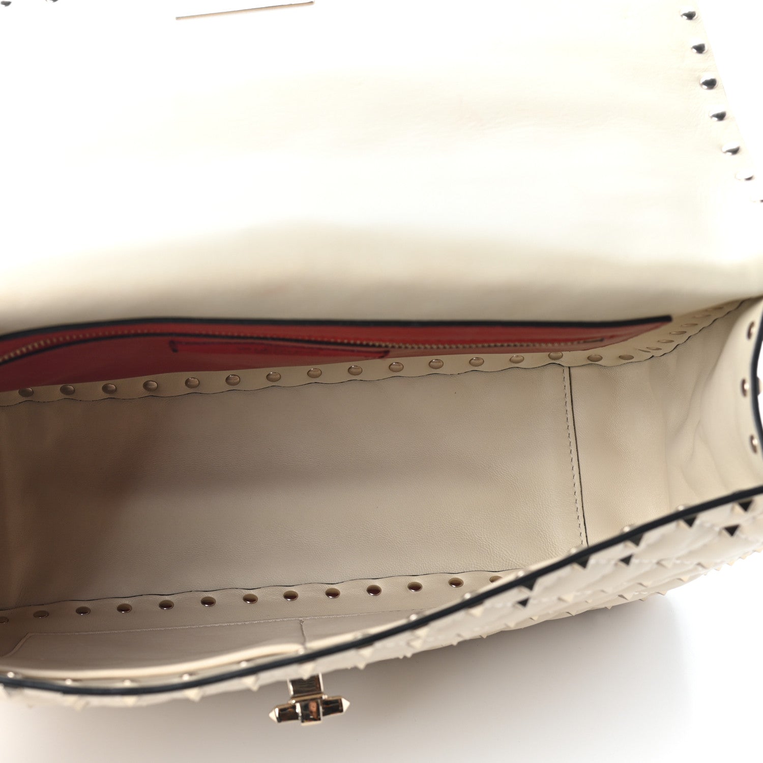 Valentino Garavani Nappa Maxi Rockstud Spike Shoulder Bag Light Ivory 5 of 8