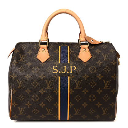Louis Vuitton Monogram My LV Heritage Speedy 30 Blue Marine Yellow 1 of 12