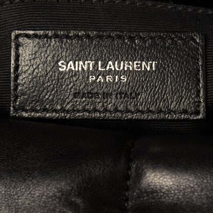 Saint Laurent Lambskin Quilted Medium Loulou Puffer Monogram Chain Satchel Black 6 of 12