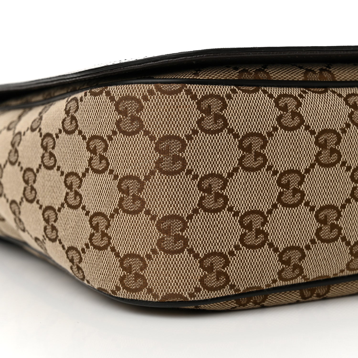 Gucci Monogram Large Flap Messenger Bag Beige Dark Brown 9 of 12
