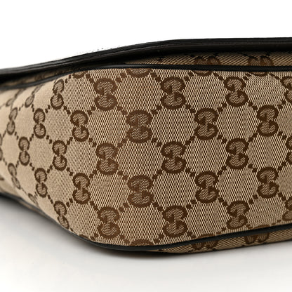 Gucci Monogram Large Flap Messenger Bag Beige Dark Brown 9 of 12