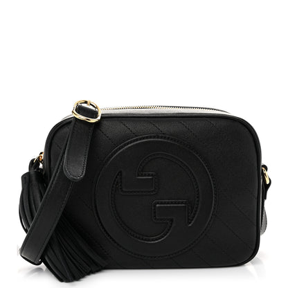 Gucci Sakai Be Green Calfskin Diagonal Stitched Small Blondie Shoulder Bag Black 1 of 10