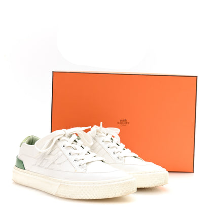 Hermes Crocodile Calfskin Deep Sneakers 37.5 White Vert Jade 9 of 9