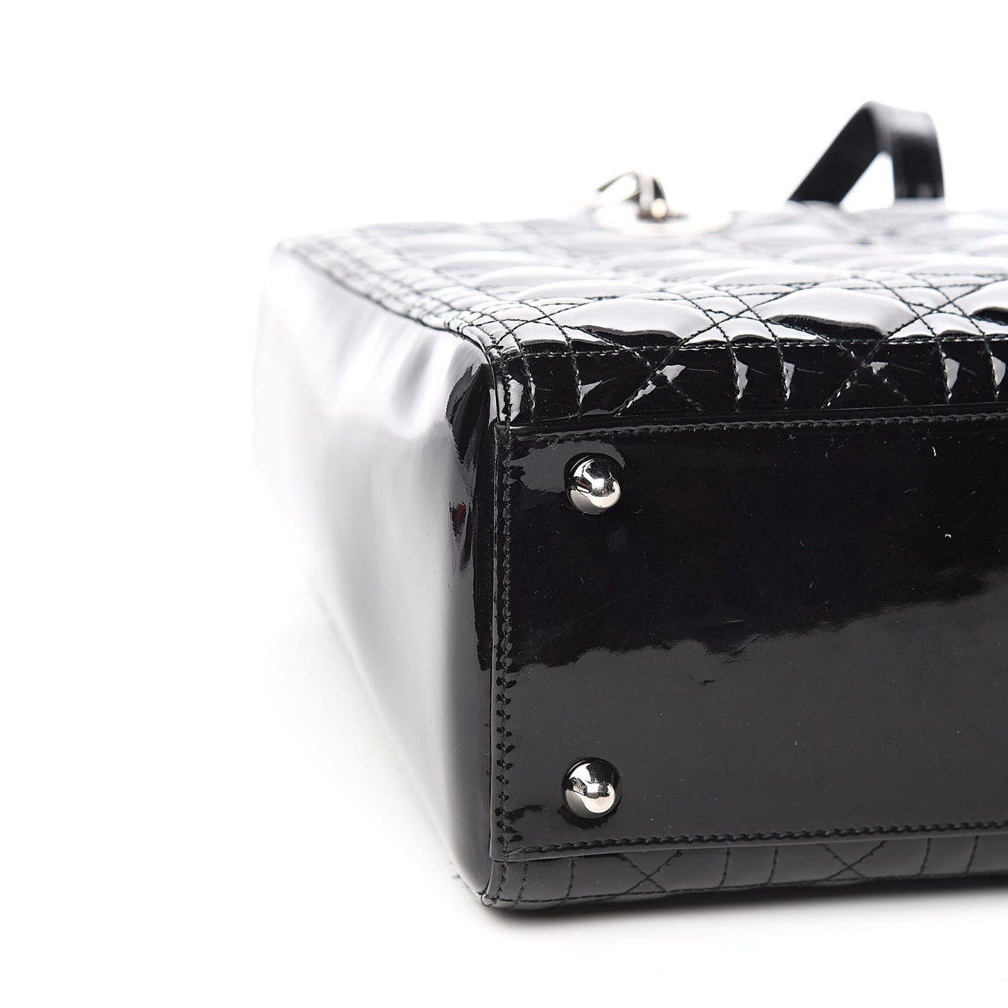 Patent Cannage Large Lady Dior Black