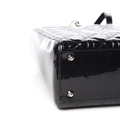 Christian Dior Patent Cannage Large Lady Dior Black 8 of 10