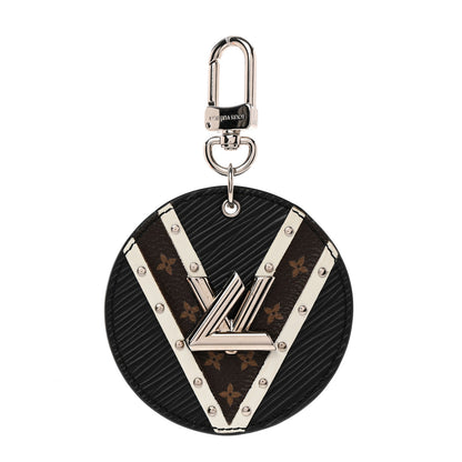 Louis Vuitton Epi Monogram Studded Twist Bag Charm Key Ring Black 1 of 6