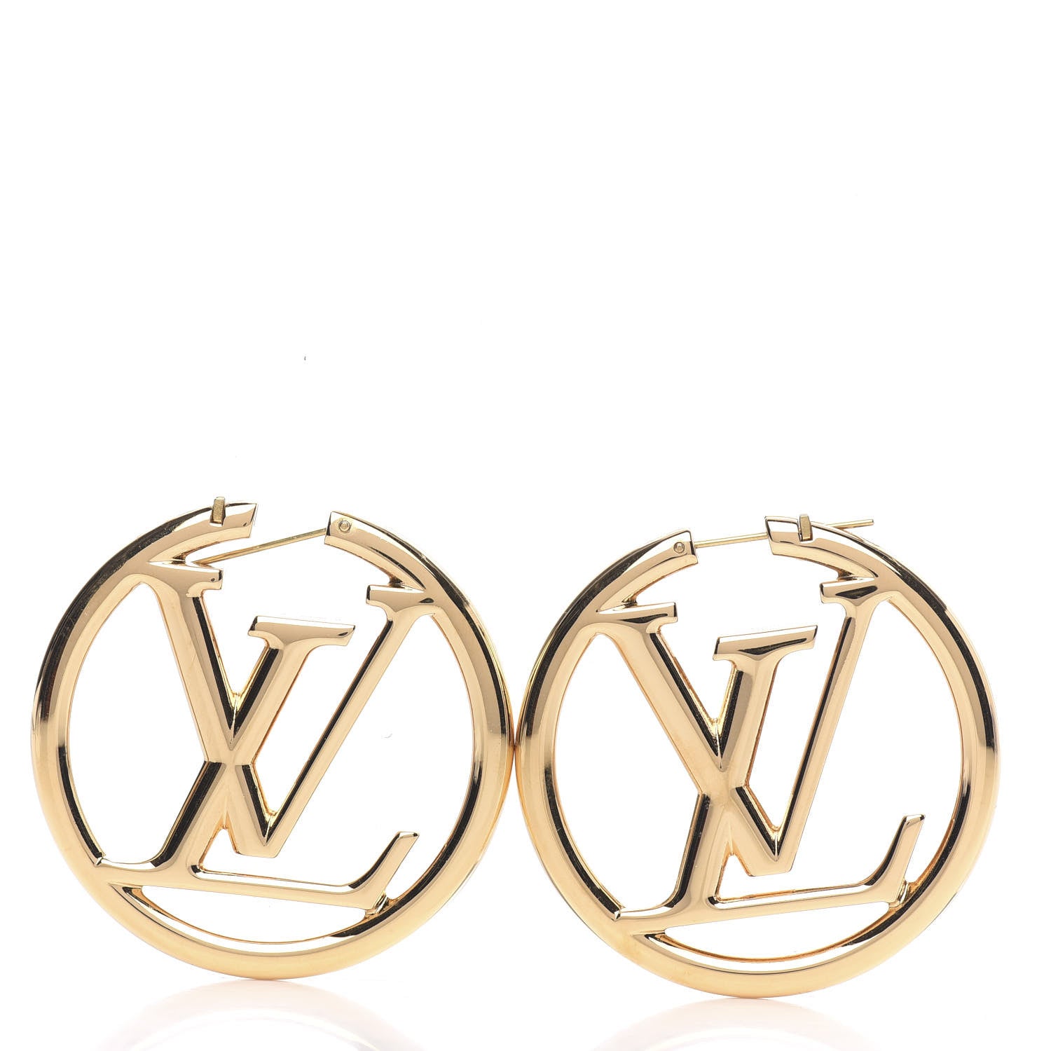 Louis Vuitton Metal Louise Hoop Earrings Gold 2 of 4