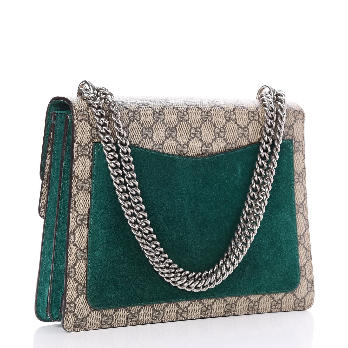 GG Supreme Monogram Embroidered Medium Dionysus Shoulder Bag Emerald