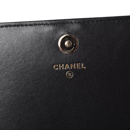 Chanel Patent Calfskin Quilted Boy Wallet on Removable Chain Black 6 of 9
