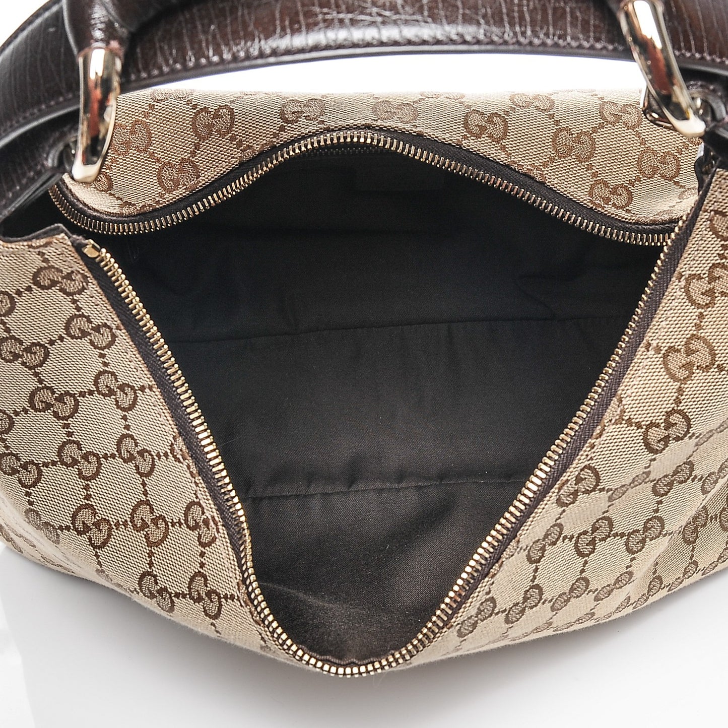 Monogram Medium Horsebit Chain Hobo Dark Brown