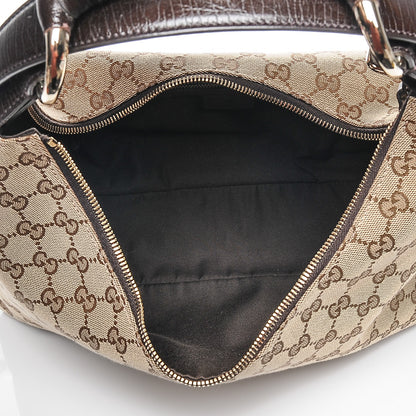 Gucci Monogram Medium Horsebit Chain Hobo Dark Brown 5 of 6