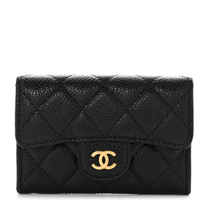 Chanel Caviar Quilted Flap Card Holder Wallet Black 1 of 10