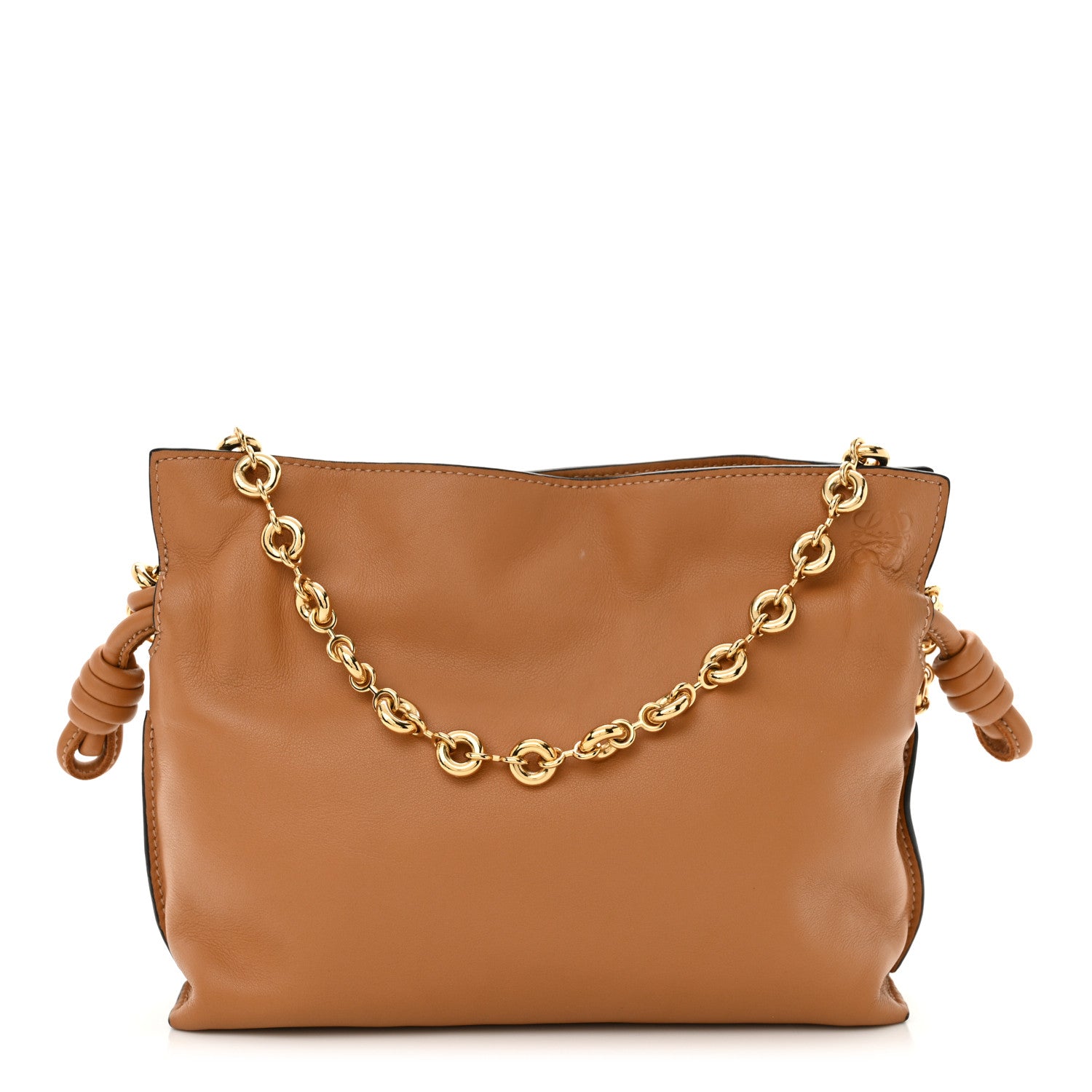 Loewe Nappa Calfskin Mini Flamenco Knot Clutch With Chain Warm Desert 1 of 11