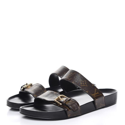 Louis Vuitton Monogram Bom Dia Mule Sandals 42 Black 3 of 10