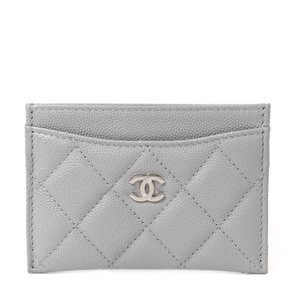 Chanel Caviar Quilted Card Holder Grey 1 of 11