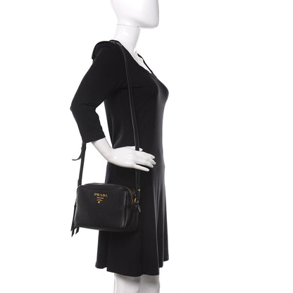 Prada Vitello Daino Medium Double Zip Shoulder Bag Black 3 of 10