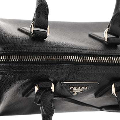 Prada Saffiano Lux Mini Convertible Bowler Black White 10 of 11