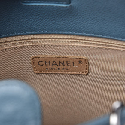Chanel Caviar Quilted Petit Shopping Tote PST Blue 8 of 10